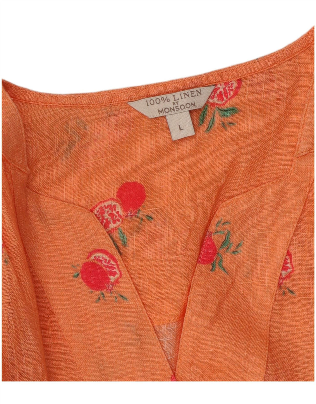 MONSOON Ženska velika grafička bluza Top UK 16 Large Orange Lan