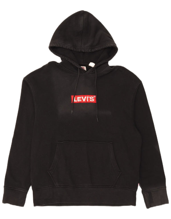 Levi's muška majica s kapuljačom opuštenog kroja s grafičkim motivima, srednji crni pamuk