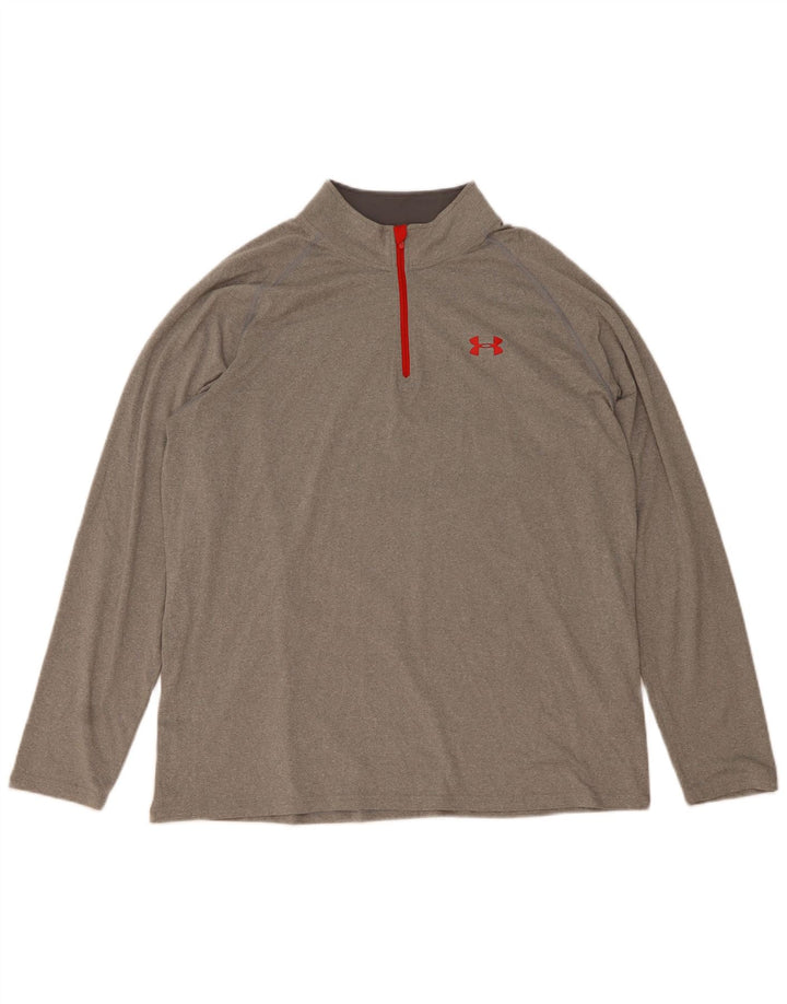 Muška trenirka Under Armour Heat Gear Zip Neck Pulover Top XL siva