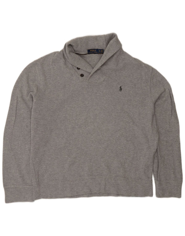 Polo Ralph Lauren muški džemper sa šal izrezom XL sivi pamuk