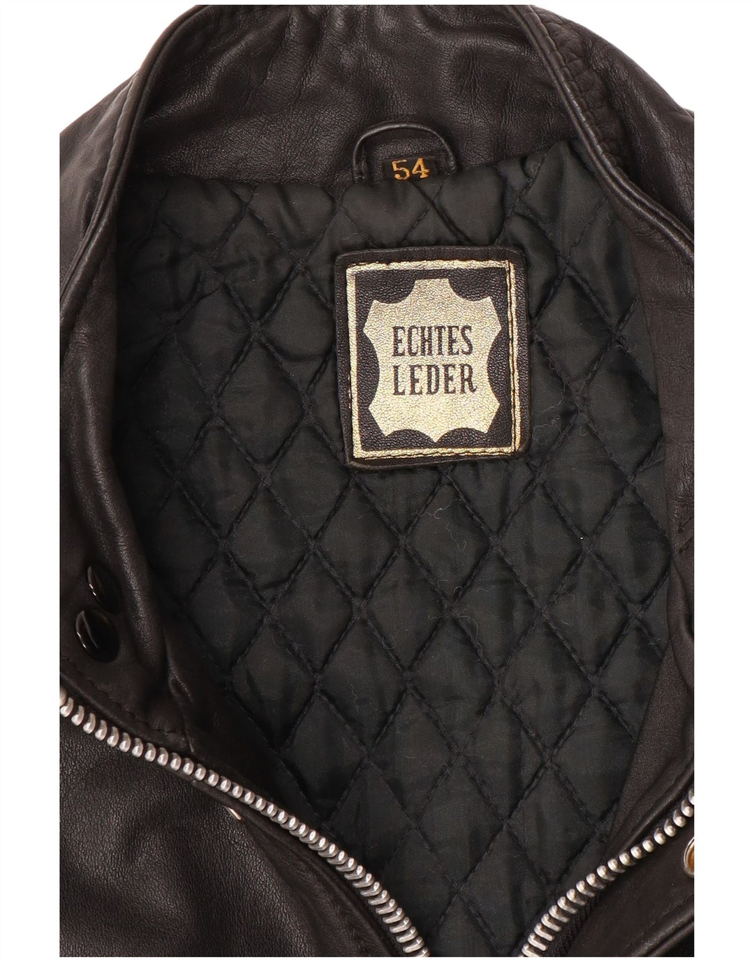 VINTAGE muška vojna kožna jakna IT 54 2XL crna koža