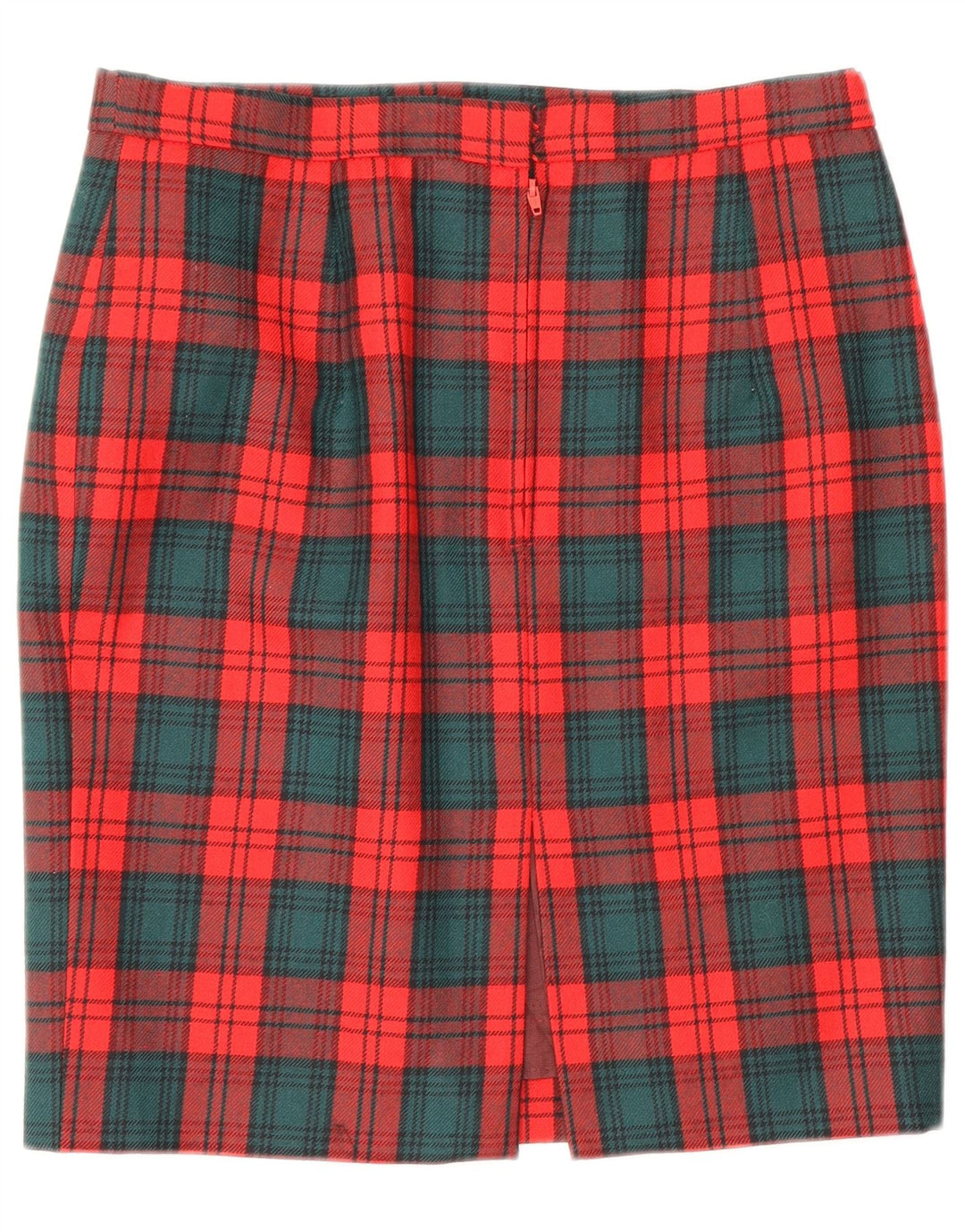 Vintage ženska pencil suknja W28 srednje crvene karirane