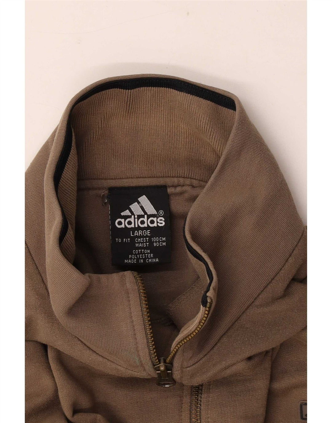 Adidas muška majica s izrezom s patentnim zatvaračem, velika smeđa