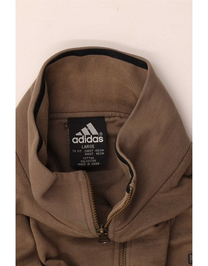 Adidas muška majica s izrezom s patentnim zatvaračem, velika smeđa