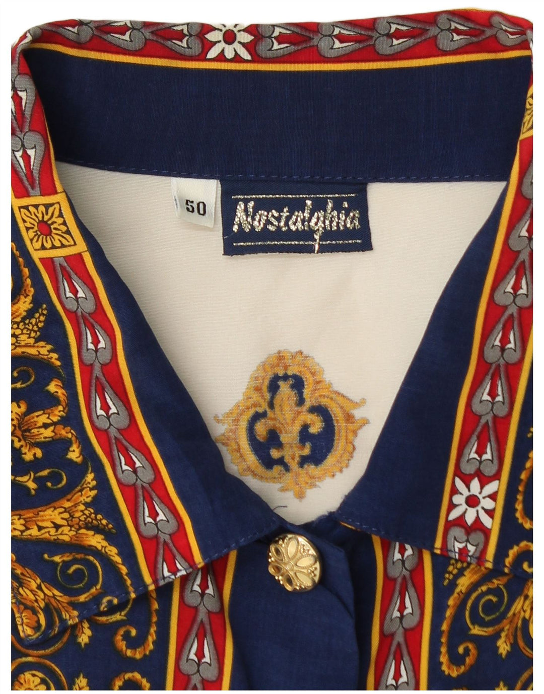 VINTAGE ženska košulja s apstraktnim uzorkom IT 50 XL bijela viskoza