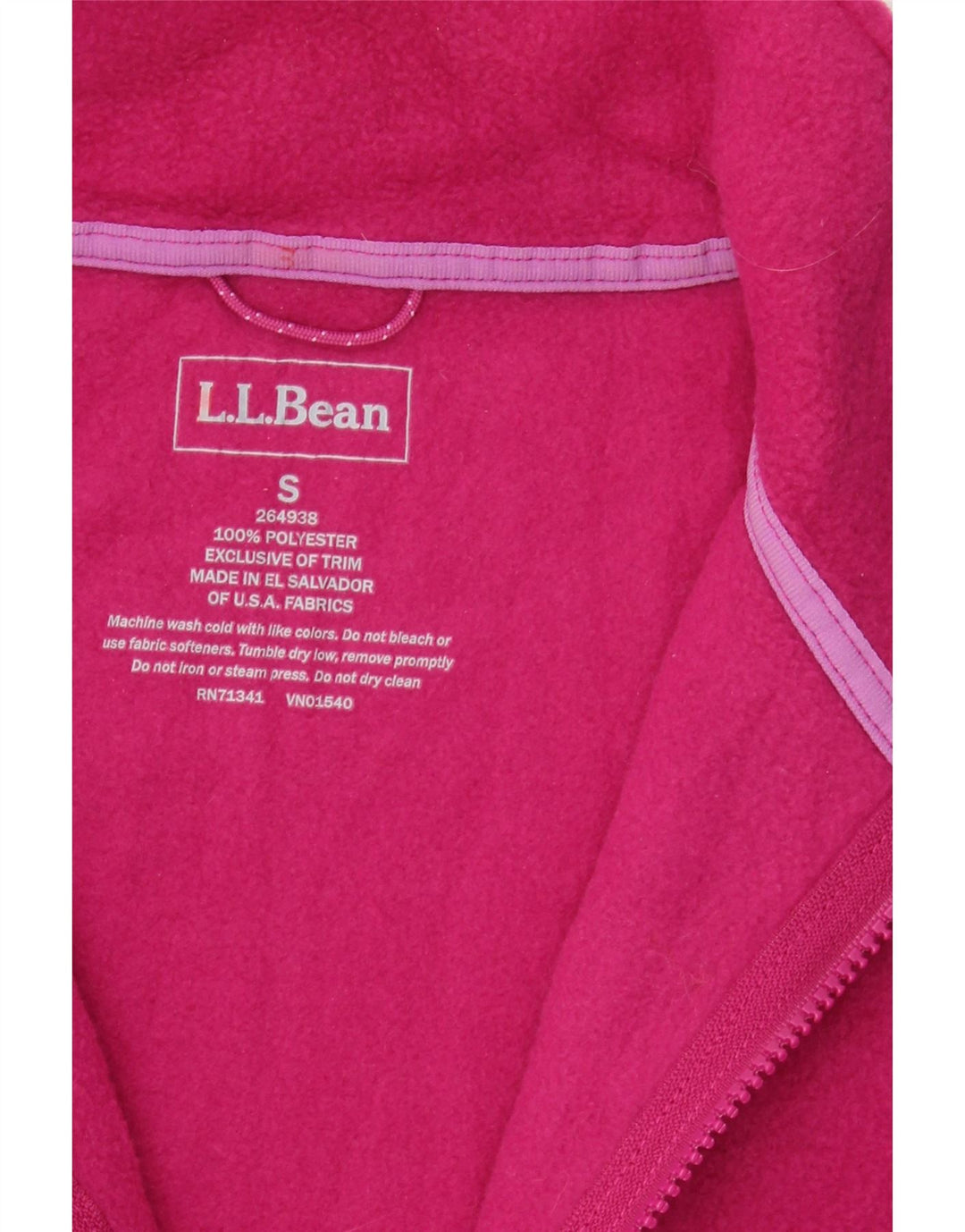 L.L.BEAN Womens Fleece Gilet UK 10 Small Pink Polyester Vintage L.L.Bean and Second-Hand L.L.Bean from Messina Hembry 