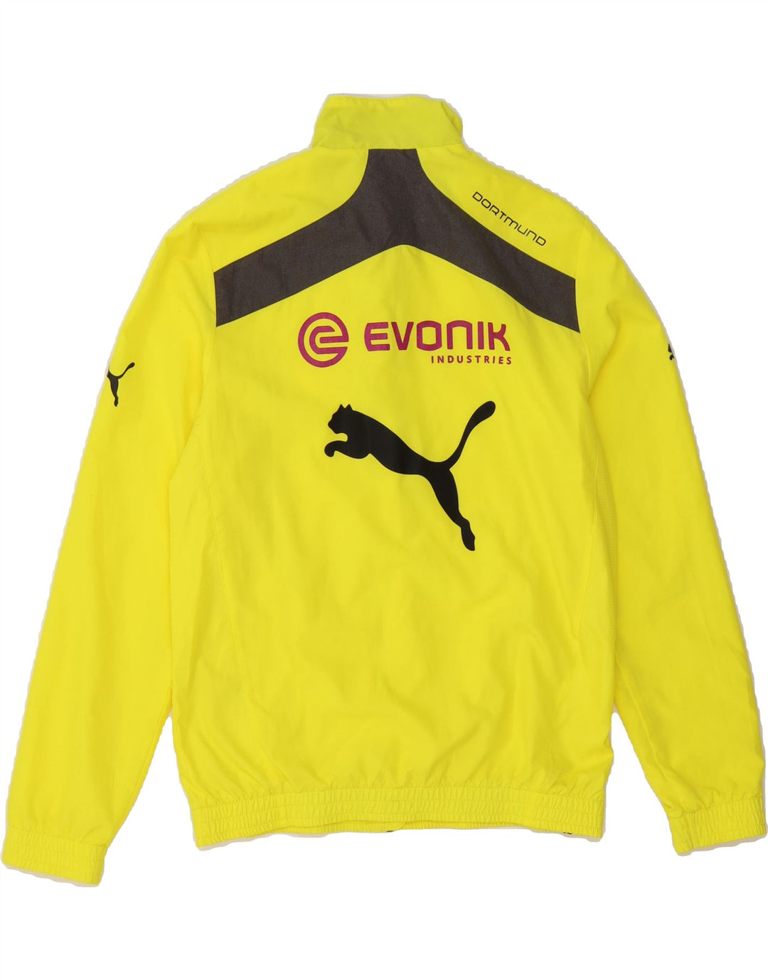PUMA Boys BVB Dortmund Tracksuit Top Jacket 13-14 Years Yellow Striped Vintage Puma and Second-Hand Puma from Messina Hembry 