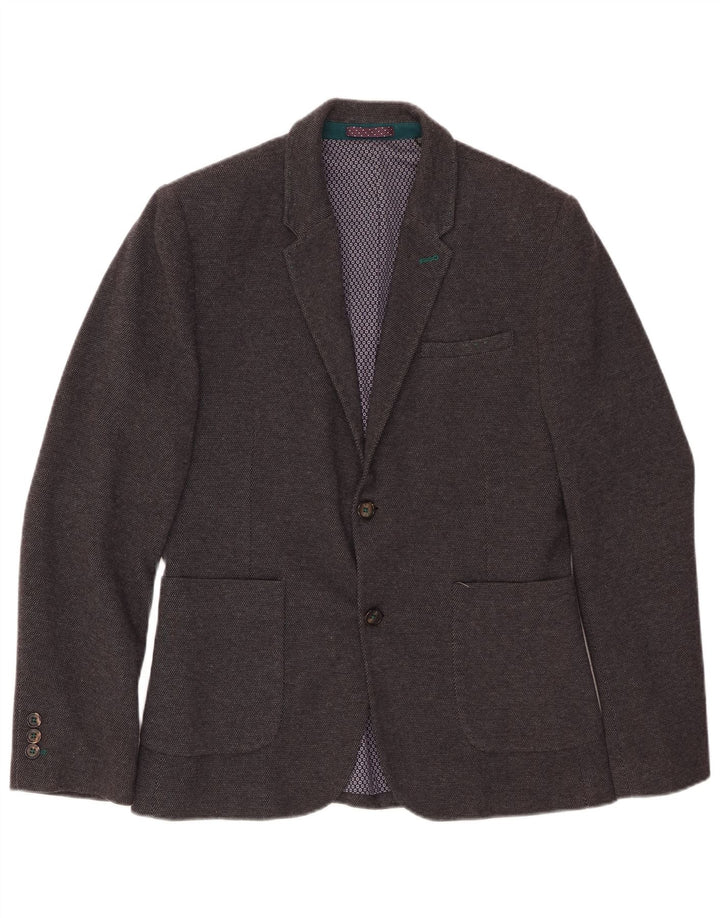 TED BAKER Muška jakna s 2 gumba, srednje sivi pamuk, veličina 3