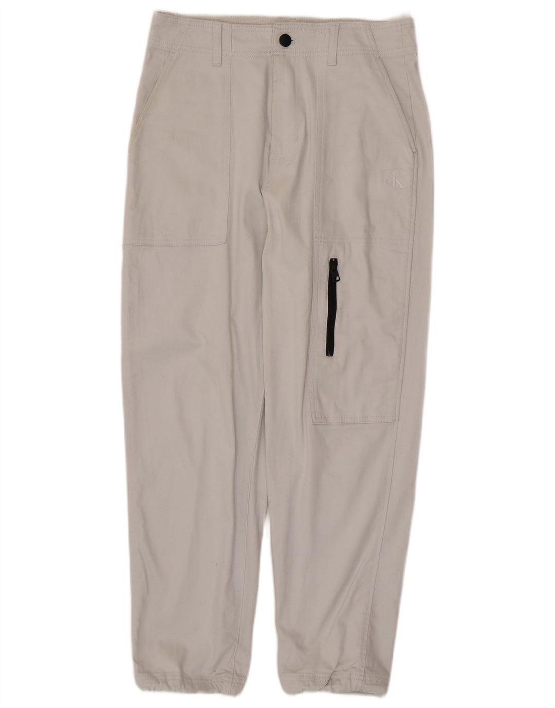 CALVIN KLEIN Muške joggers Cargo hlače W30 L28 Bijeli pamuk