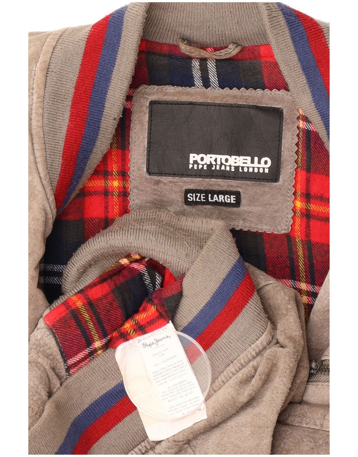 PEPE Jeans muška bomber jakna od brušene kože UK 40 velika bež koža