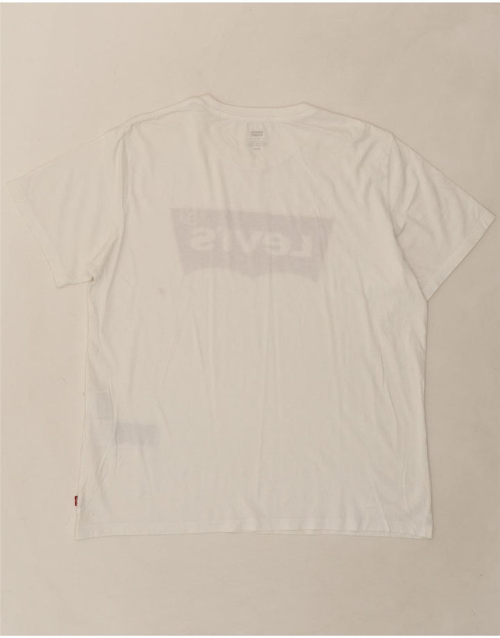 LEVI'S Mens Graphic T-Shirt Top Large White Cotton Vintage Levi's and Second-Hand Levi's from Messina Hembry 