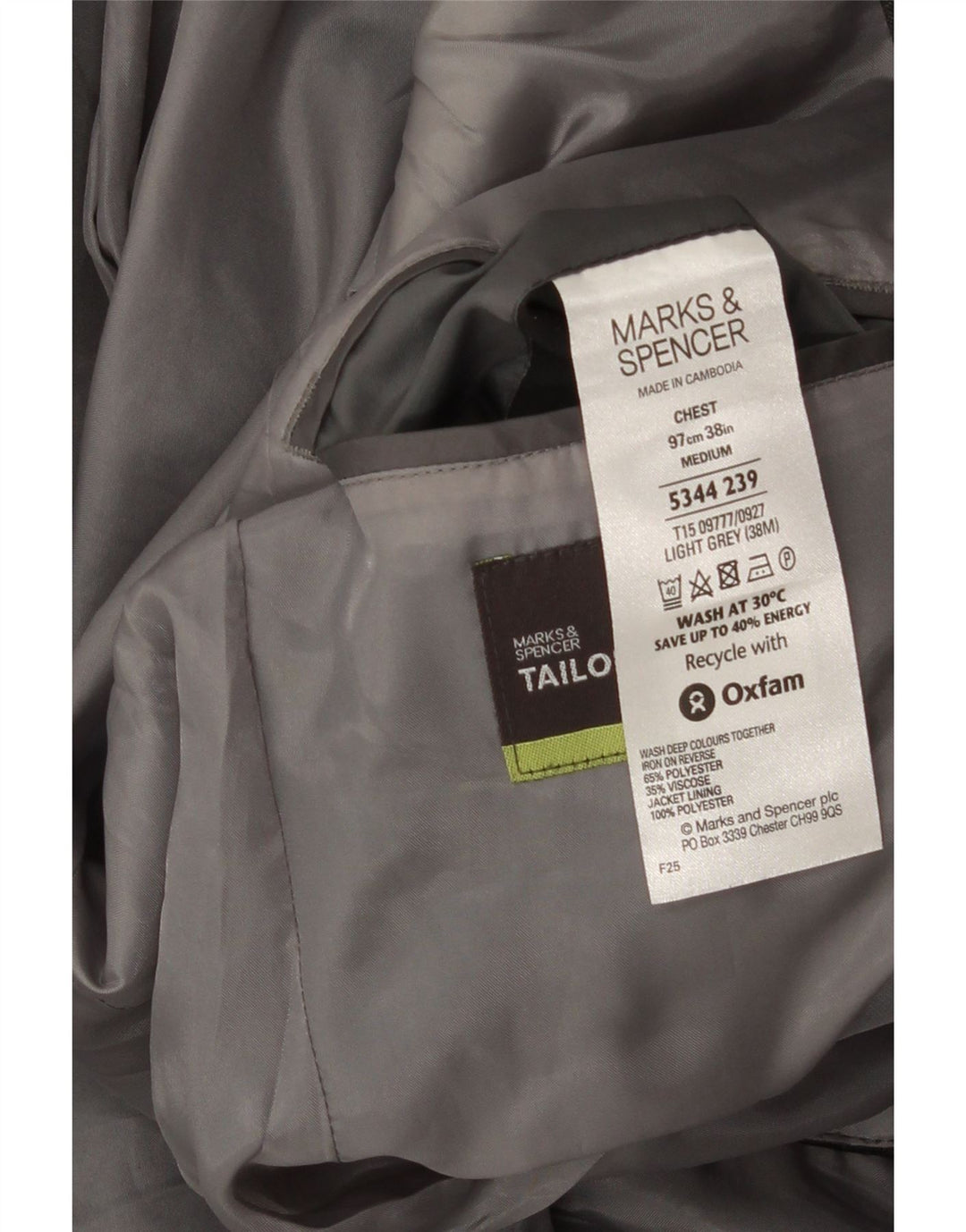 Marks & Spencer muška jakna sako s 2 gumba UK 38 srednje siva