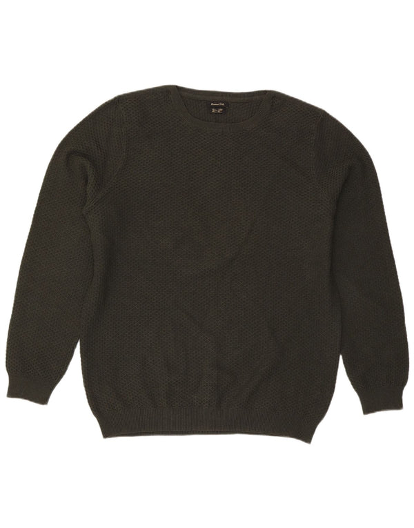 Massimo Dutti muški pulover s okruglim izrezom XL od zelenog pamuka