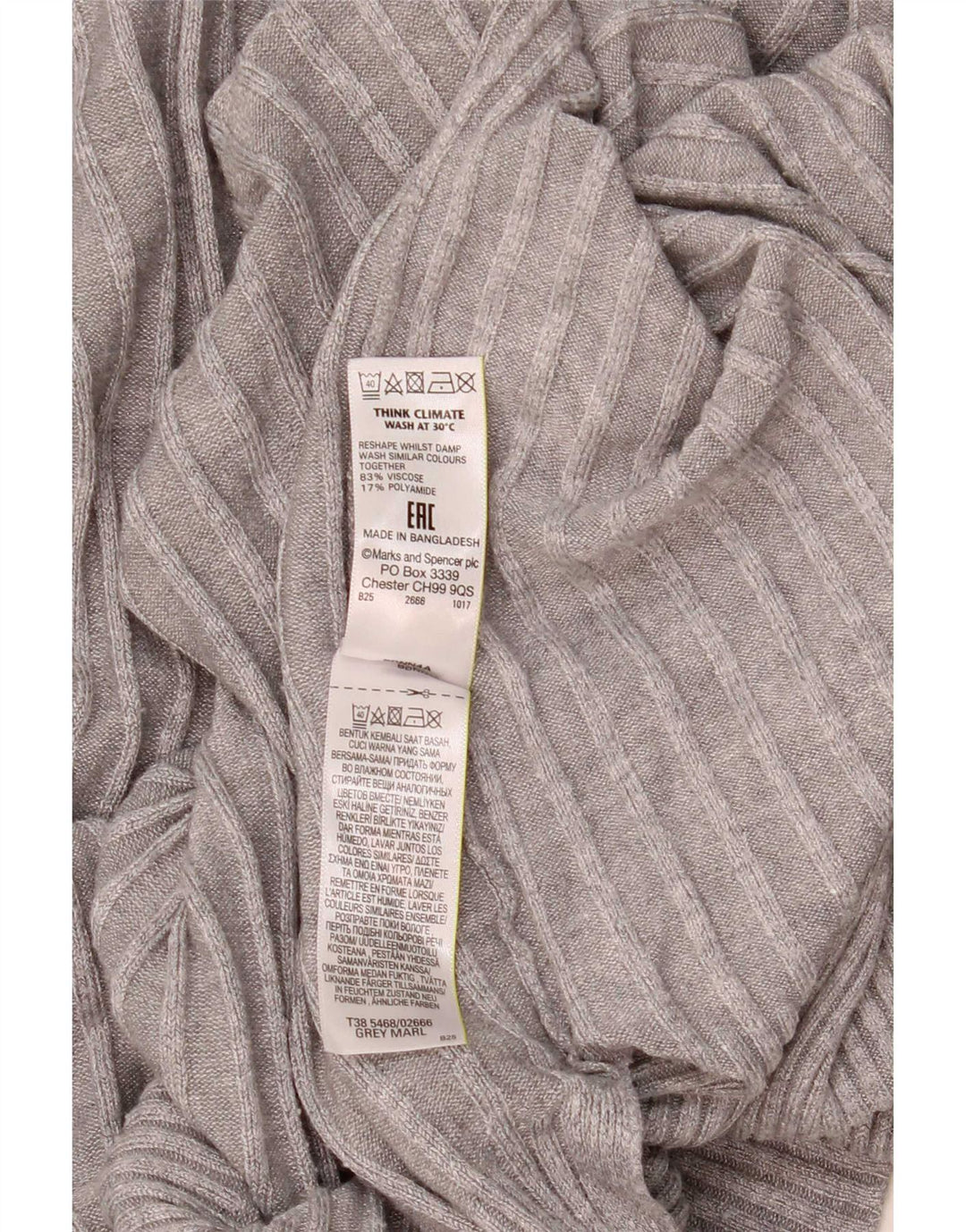 Marks & Spencer ženski dugi otvoreni kardigan pulover UK 14 srednje sivi