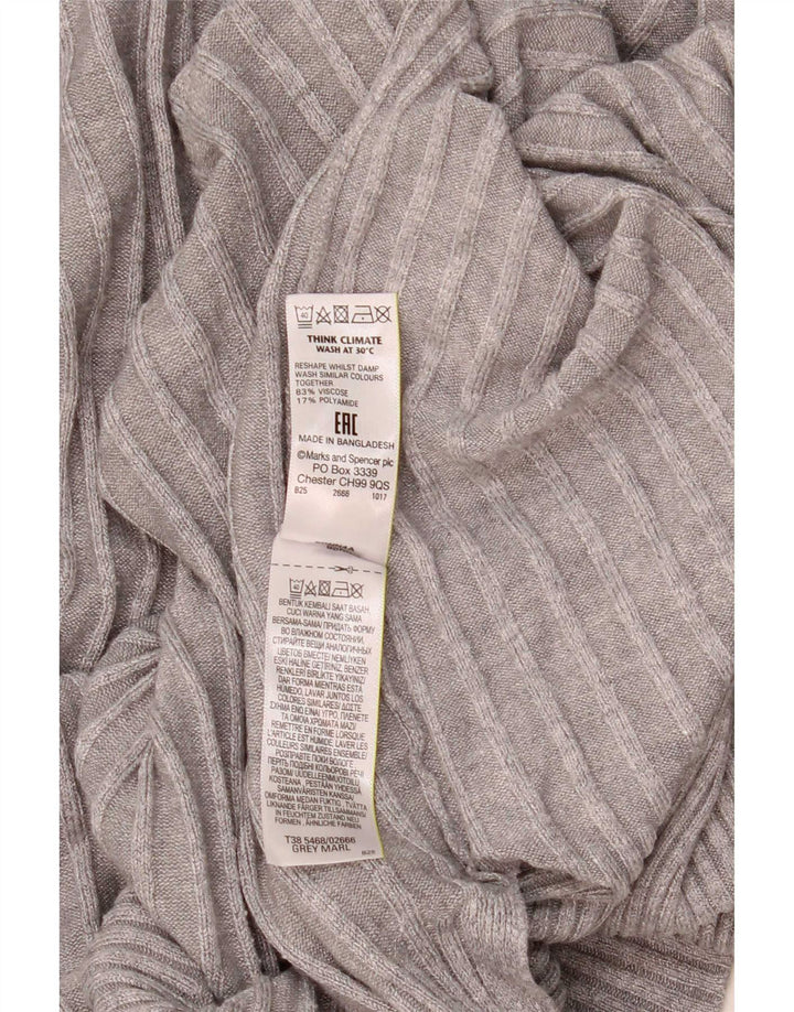 Marks & Spencer ženski dugi otvoreni kardigan pulover UK 14 srednje sivi