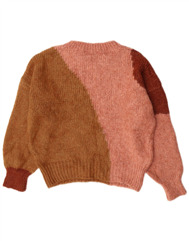 ZARA ženski džemper s okruglim izrezom UK 14 Srednje ružičasta akrilna boja