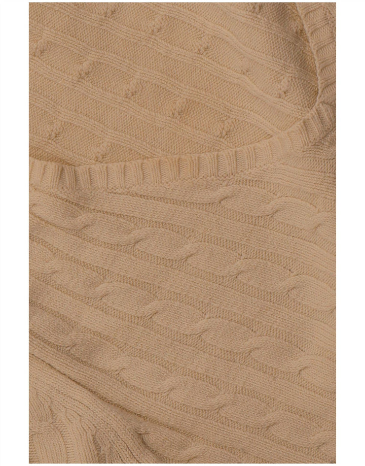 CREW CLOTHING Ženski džemper s V-izrezom UK 18 XL sivobijeli pamuk