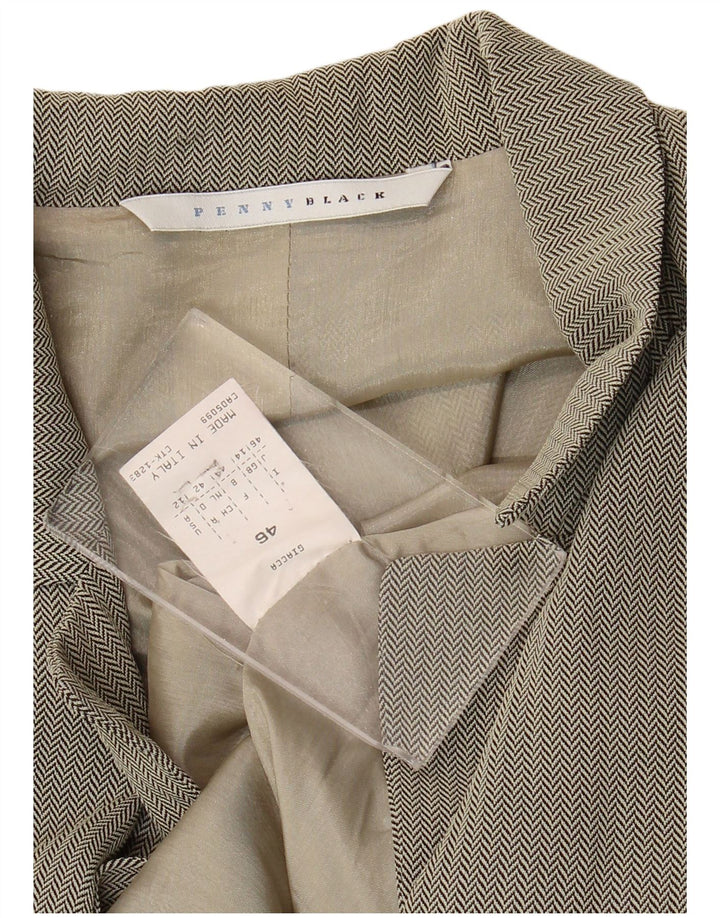 Penny Crna ženska jakna s 3 gumba UK 14 Velika siva riblja kost