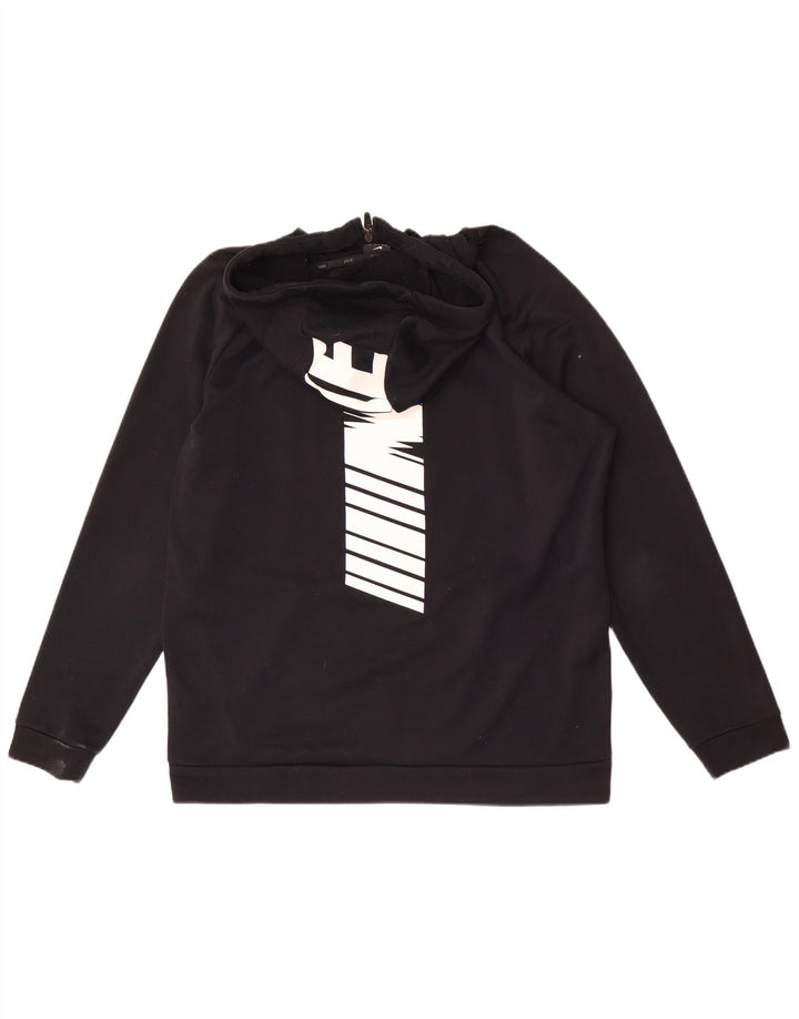 Nike muški Dri Fit grafički pulover s kapuljačom, veliki crni poliester