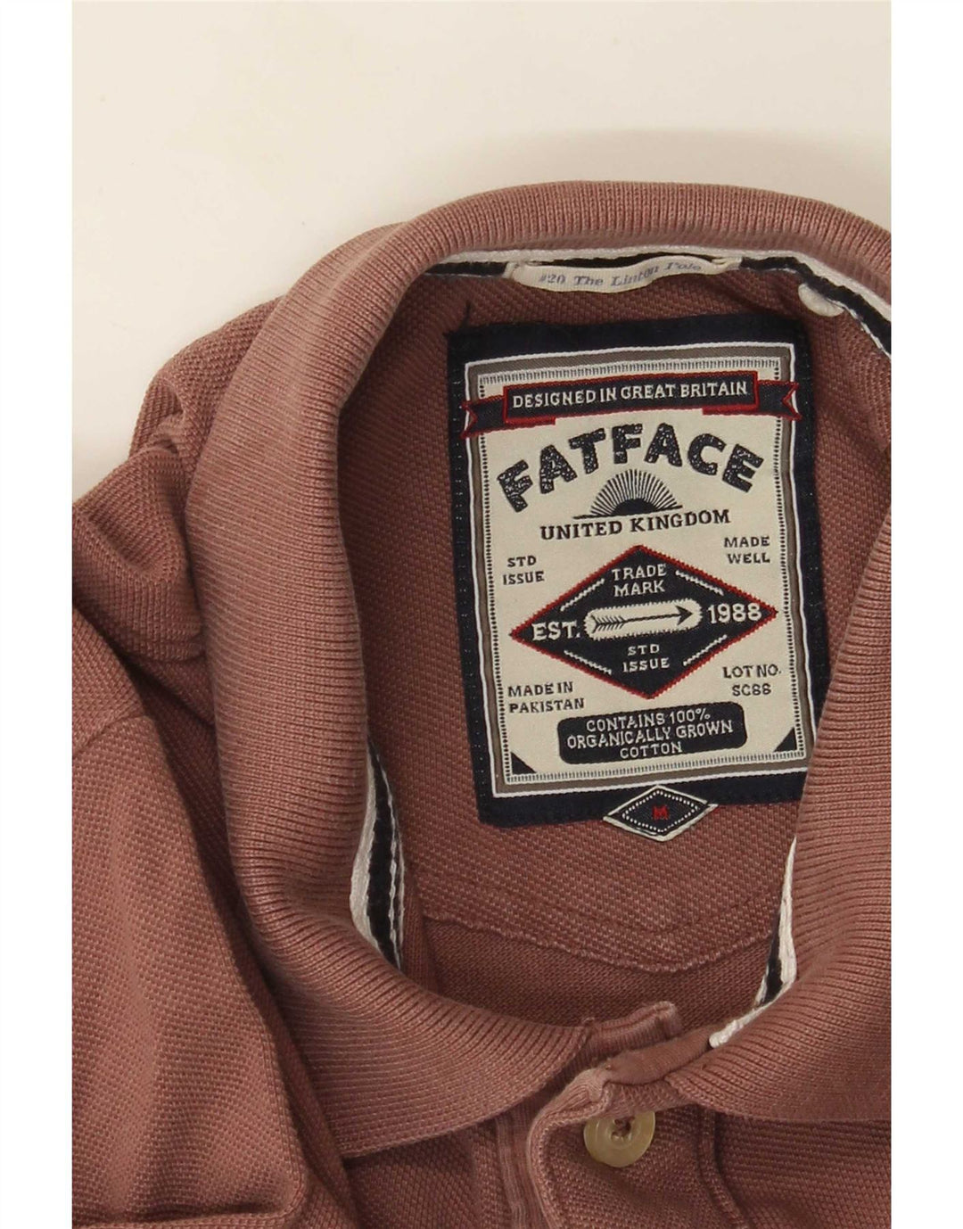 Fat Face muška polo majica dugih rukava srednje smeđi pamuk