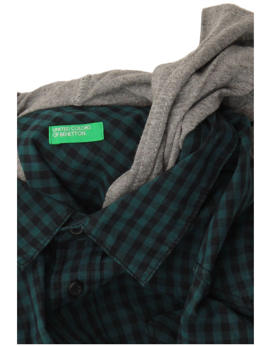 Benetton muška majica s kapuljačom Mala plava gingham