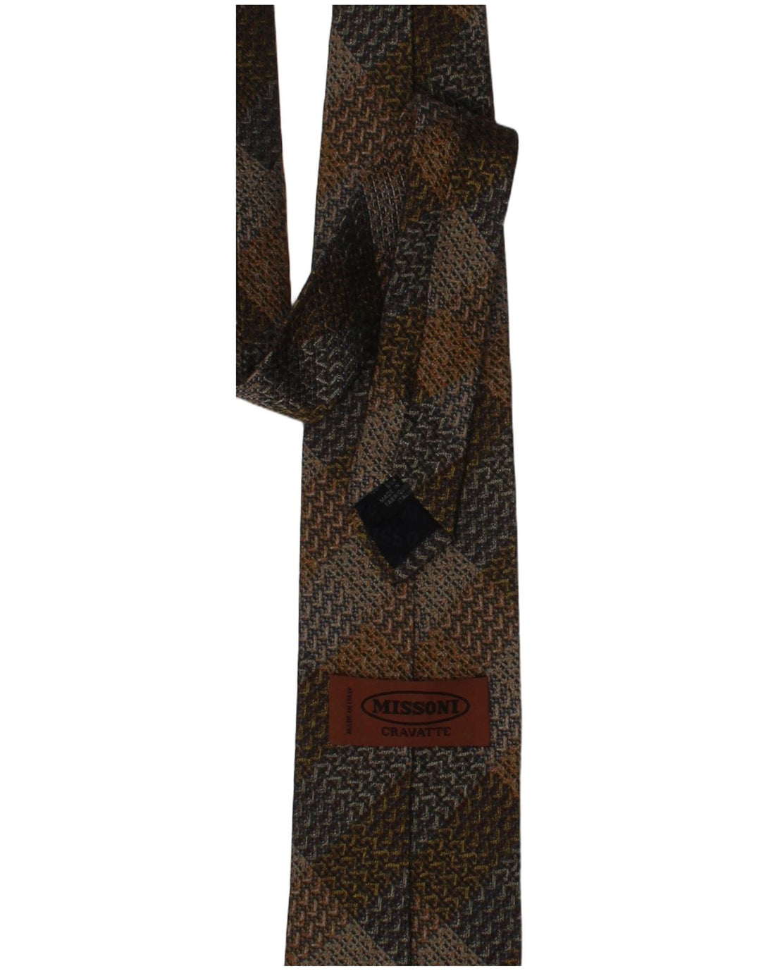 Missoni muška kravata jedna veličina Smeđi karirani svileni dizajner
