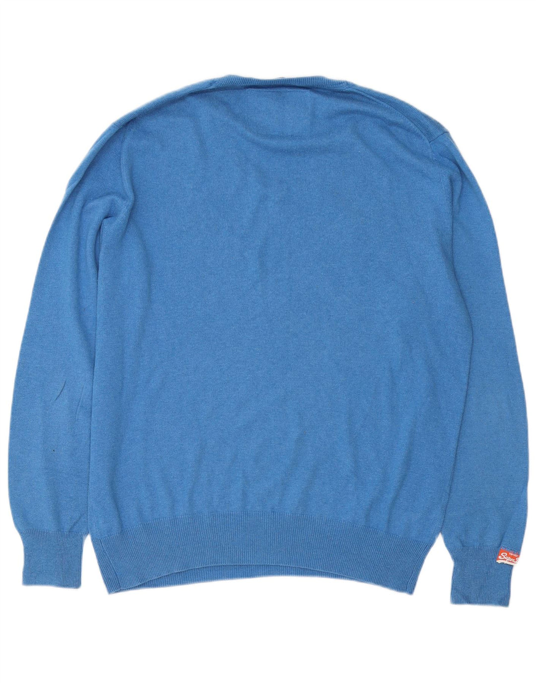 Superdry muški pulover s V-izrezom XL plavi pamuk