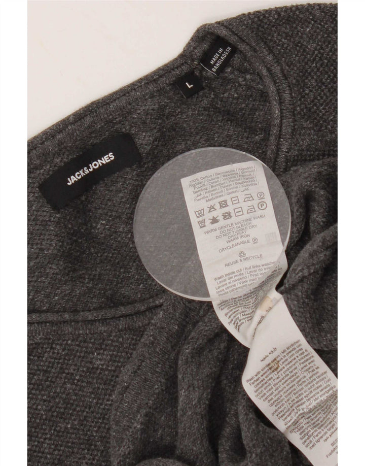 Jack & Jones muška majica dugih rukava veliki sivi pamuk