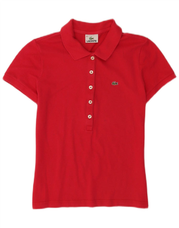 Lacoste ženska polo majica kratkih rukava, veličina 40 srednje crvene boje