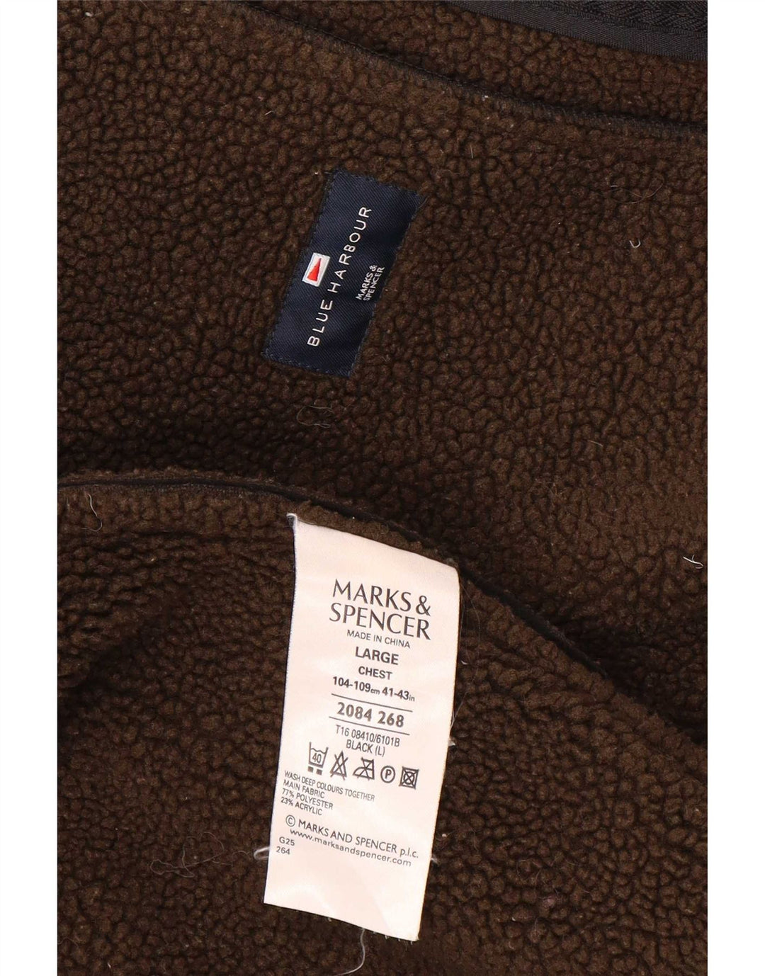 Marks & Spencer muška plava lučka šerpa jakna UK 40 veliki crni poliester