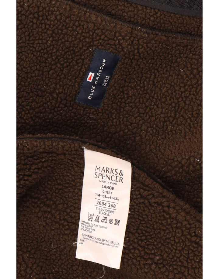 Marks & Spencer muška plava lučka šerpa jakna UK 40 veliki crni poliester