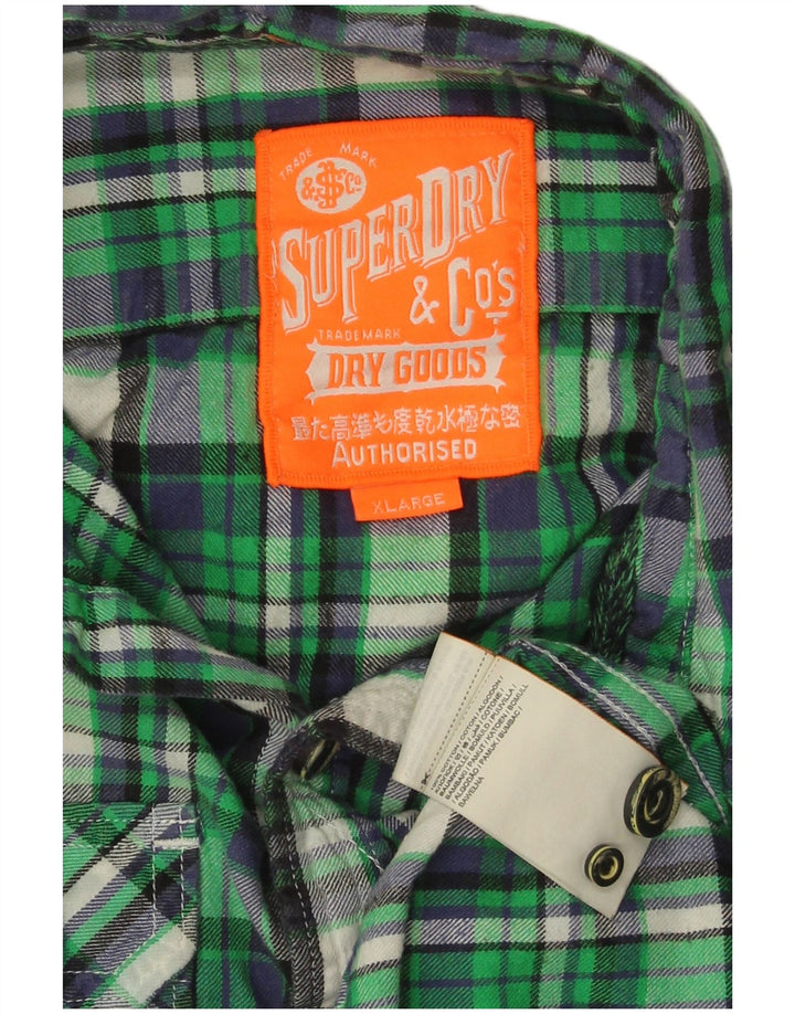 SUPERDRY muška flanelska košulja XL zeleni karirani pamuk