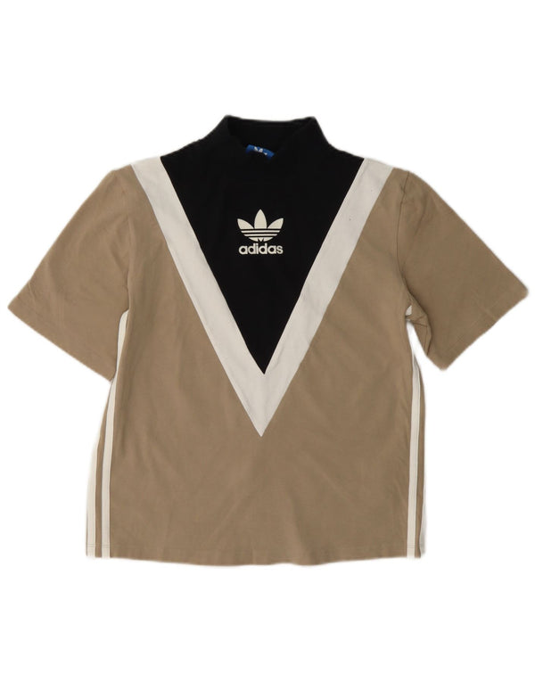 Adidas ženska majica kratkih rukava s grafičkim motivima UK 8 Small Beige Colourblock Cotton