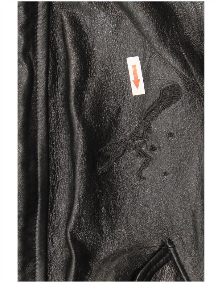 VINTAGE muška kožna jakna UK 36 Mala crna koža