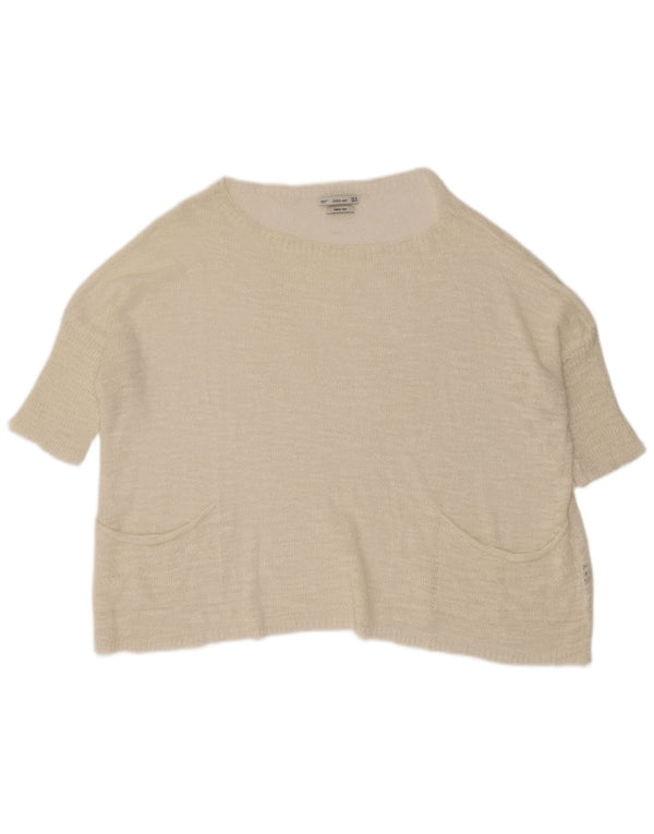 Zara ženski prozirni džemper s morskim izrezom UK 14 srednje bijele boje