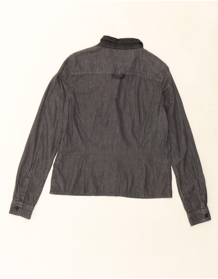 LEE Womens Shirt UK 10 Small Grey Cotton Vintage Lee and Second-Hand Lee from Messina Hembry 