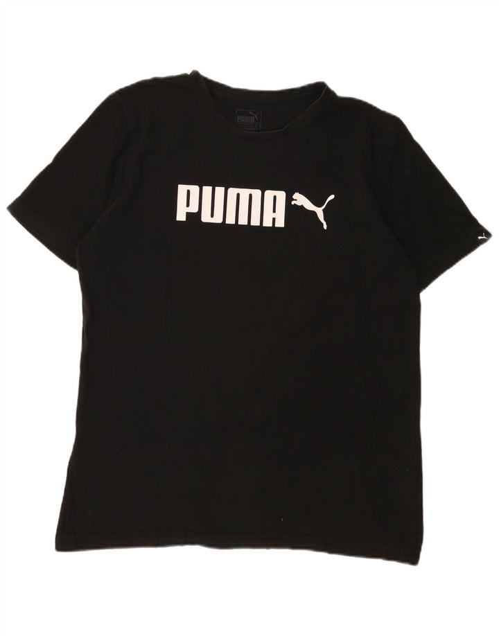 Puma muška grafička majica kratkih rukava Srednji crni pamuk