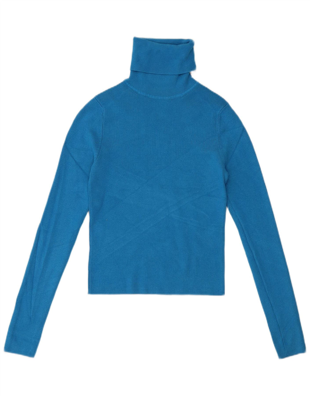 ZARA ženski kratki pulover s rol ovratnikom UK 12 Srednje plava viskoza