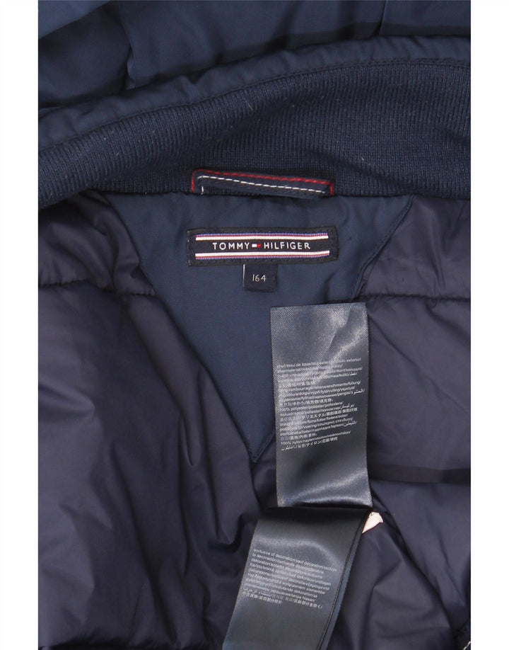 Podstavljeni kaput Tommy Hilfiger za dječake 13-14 godina tamnoplavi poliester