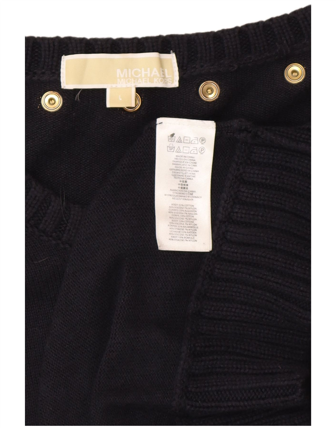 MICHAEL KORS Ženska džemper haljina UK 14 Velika tamnoplava točkasta