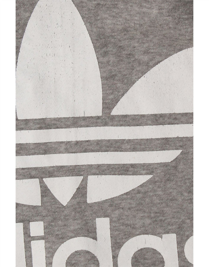 ADIDAS Ženska majica s kapuljačom s grafičkim motivima UK 10 Mali sivi pamuk