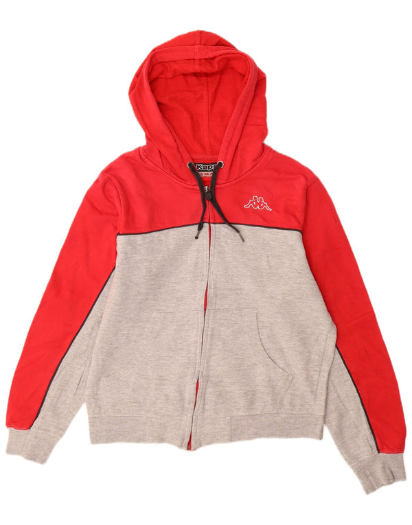 KAPPA ženski pulover s kapuljačom s patentnim zatvaračem UK 10 Mali crveni pamuk u blokovima boja