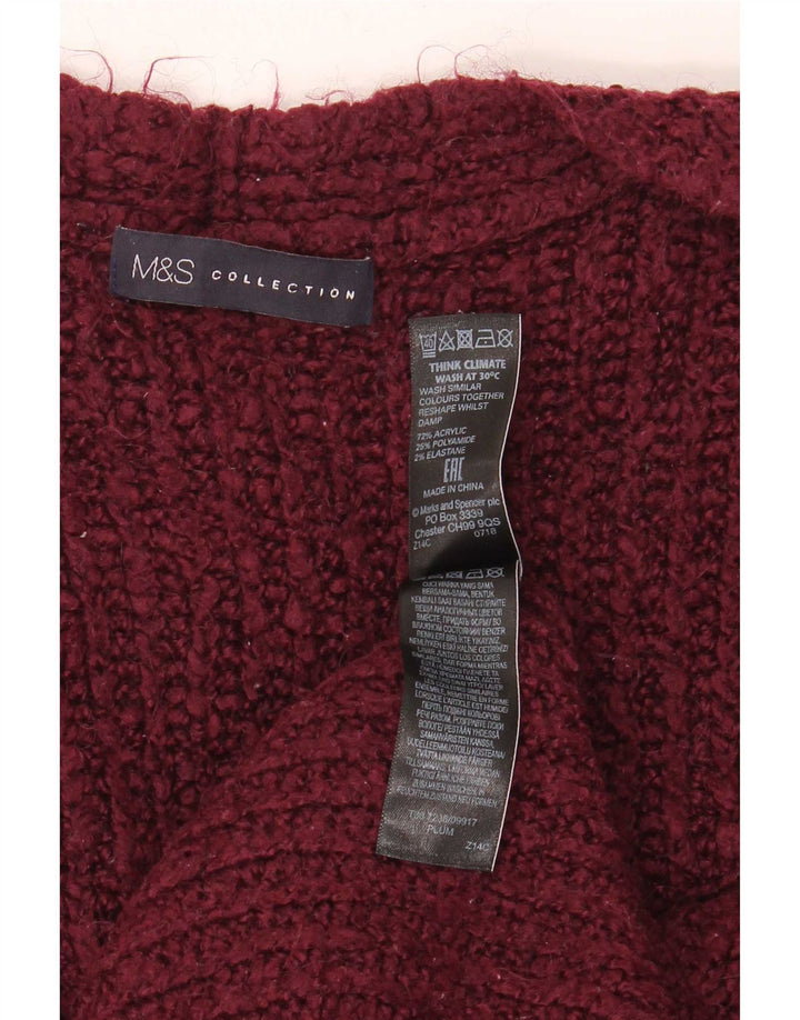 Marks & Spencer ženski prekomjerni otvoreni kardigan pulover UK 16 veliki kestenjasti