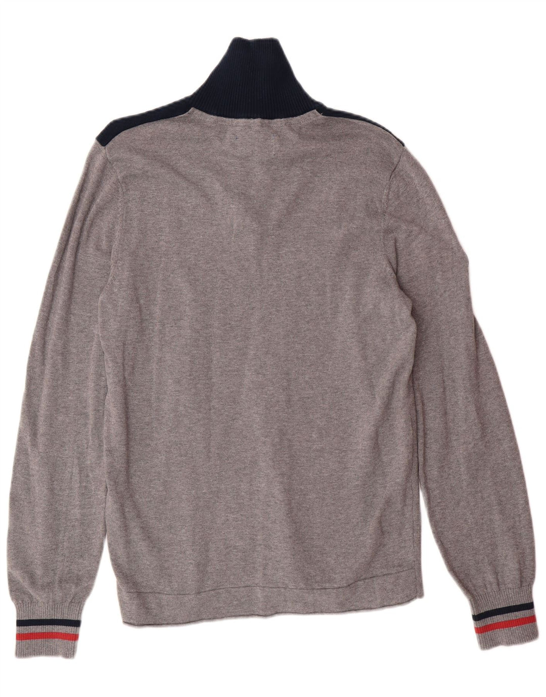 JACK & JONES Muški džemper s izrezom s patentnim zatvaračem, mali sivi pulover u boji