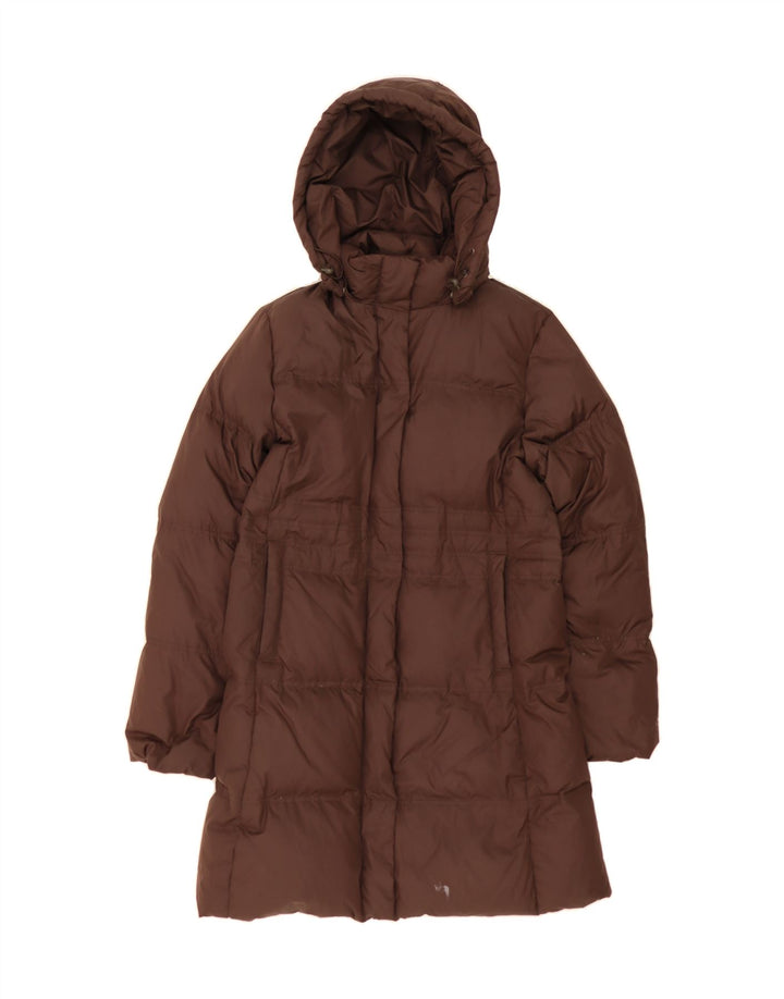 GAS Womens Hooded Padded Coat UK 14 Large Brown Vintage Gas and Second-Hand Gas from Messina Hembry 