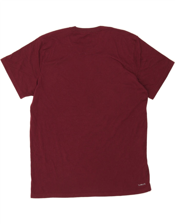 ADIDAS Mens Graphic T-Shirt Top XL Maroon Polyester Vintage Adidas and Second-Hand Adidas from Messina Hembry 