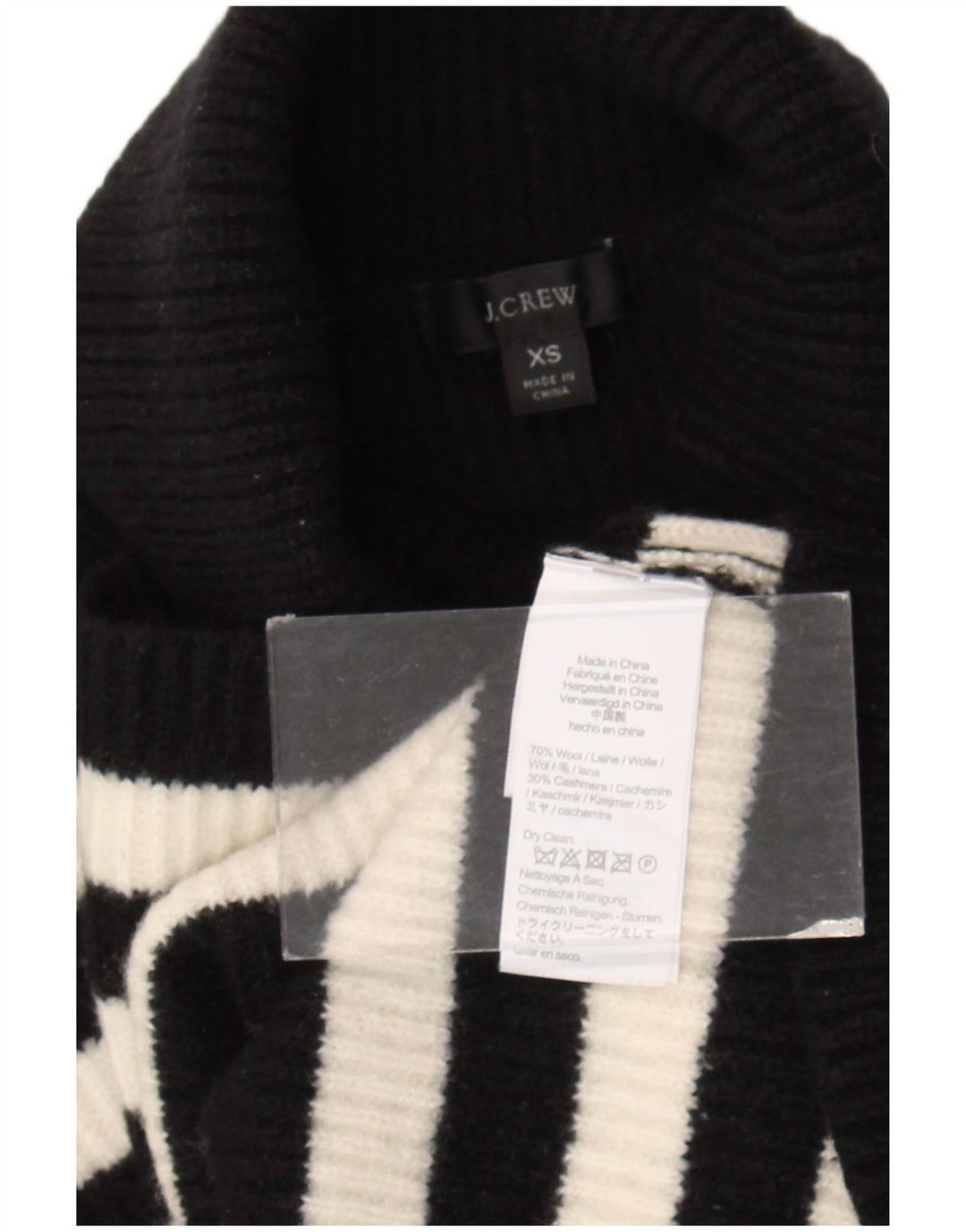 J. CREW Ženski prekomjerni kratki pulover s ovratnikom UK 6 XS crni