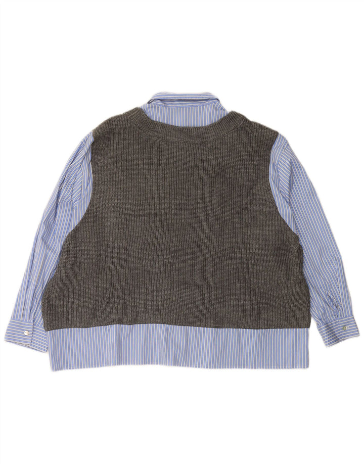 ZARA ženska prekomjerna pletena majica s prslukom UK 6 XS na plave pruge