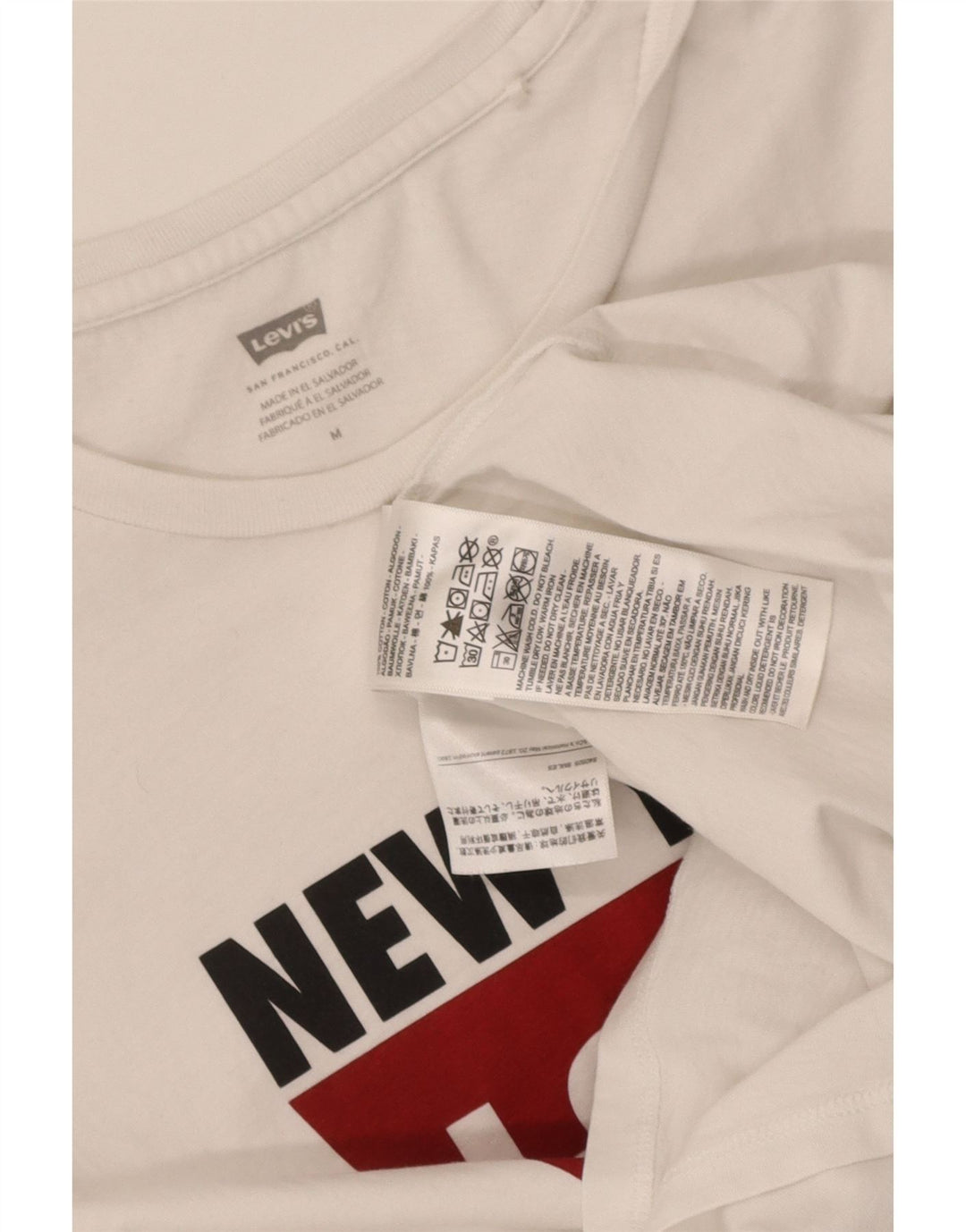Gornja ženska majica kratkih rukava Levi's s grafičkim motivima UK 12 Srednje bijeli pamuk