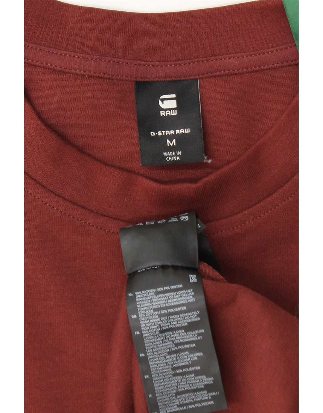 G-STAR muška majica dugih rukava, srednji tamnocrveni pamuk